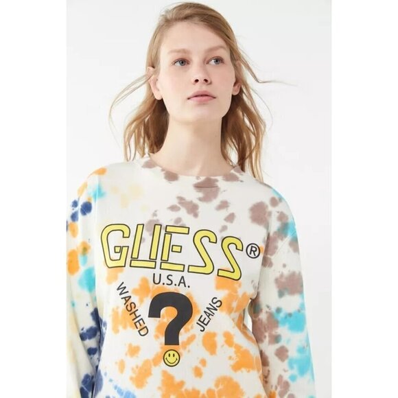 Guess x Smiley x chinatown market tie dye long sleeve size L - Picture 1 of 7